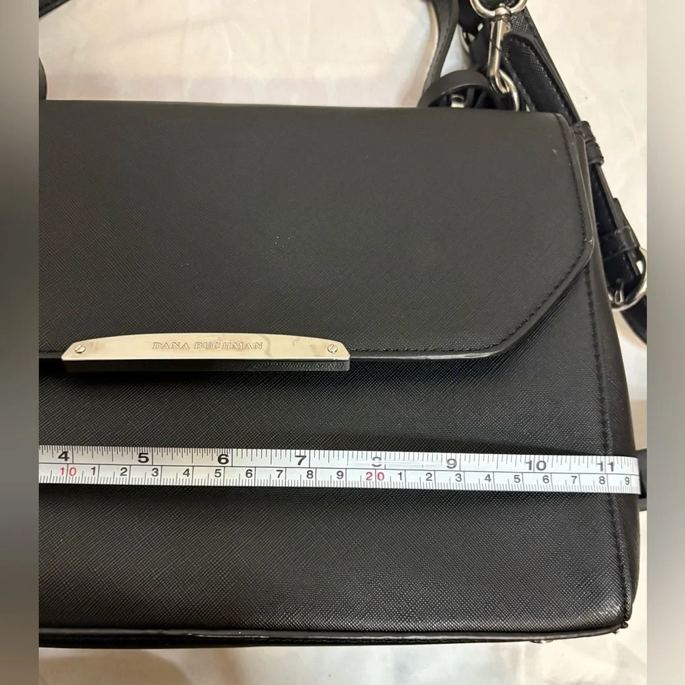 NWOT Dana Buchman Convertible Black Leather Satchel w/ Removable Shoulder Strap